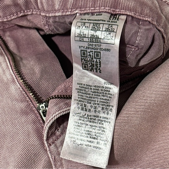 GUESS Originals Mid-Rise Women’s Overdye Slouchy Carpenter Pink Wash Jeans - Picture 10 of 16